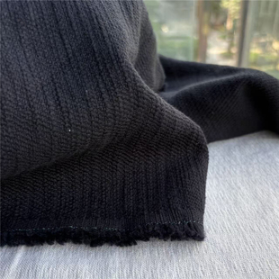 公司定制粗旷结实纯黑色亚麻棉柔软舒服冬天外套裤子服装布料