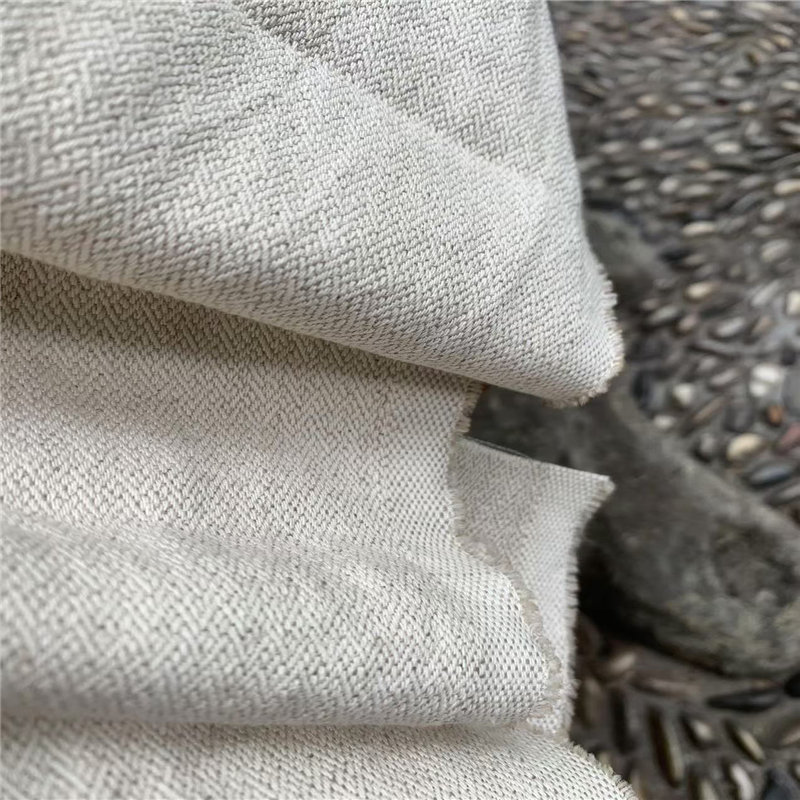 雨露麻服装人字纹硬挺布料