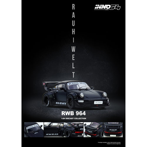 INNO 1:64 RWB 964 亚光黑色 合金汽车模型