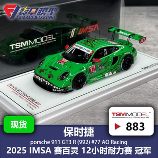 883 保时捷911GT3R TSM 绿恐龙 Racing 树脂汽车模型