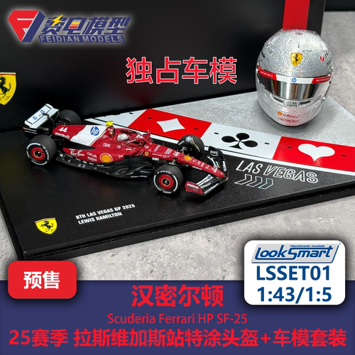 汉密尔顿 法拉利 拉斯维加斯赛车头盔模型套装-LSSET01 Looksmart