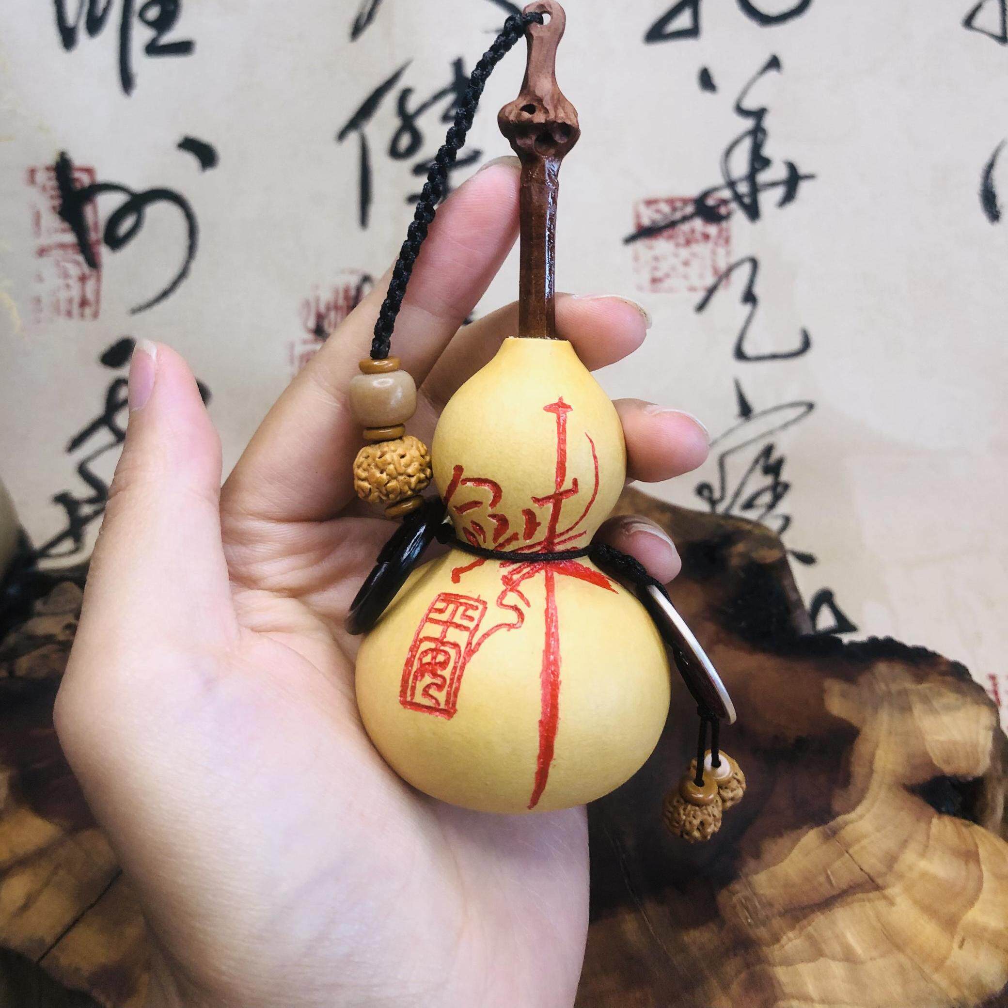 养剑葫芦手工雕刻剑来纯银山鬼手把件挂件搭配手工枣木剑山鬼钱