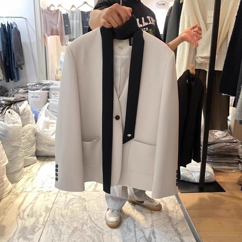 小西装外套女高级感百搭V领西服