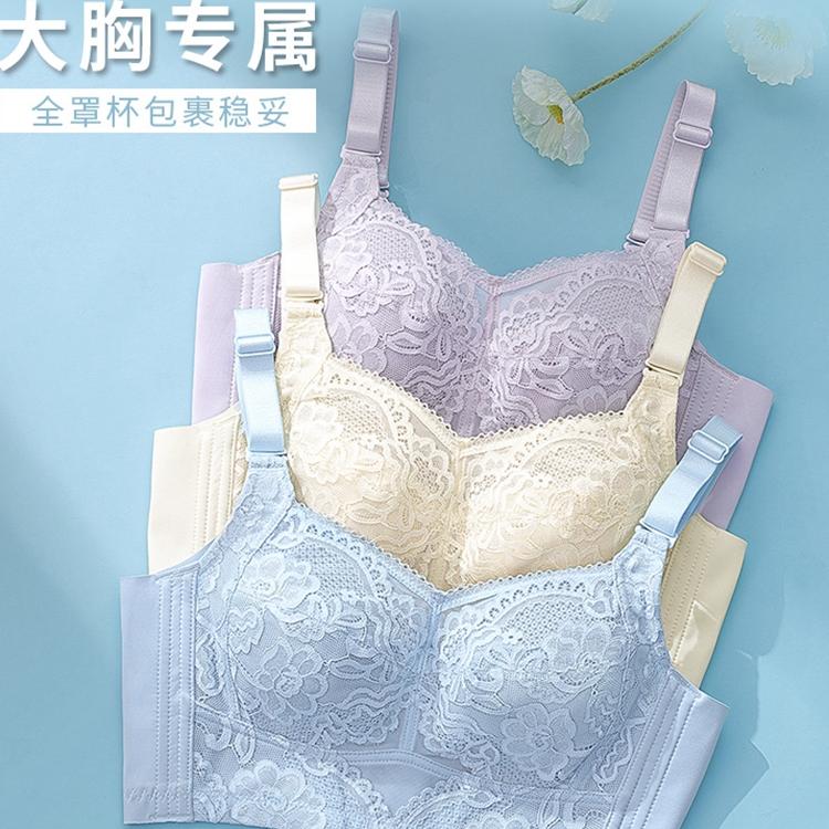 2025美容院新款大胸显小内衣女士全罩杯抹胸无钢圈聚拢薄款文胸罩