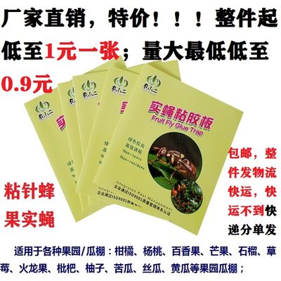 实蝇粘板诱捕器针蜂粘贴果实板果蝇引诱剂果诱粘剂粘虫板包邮