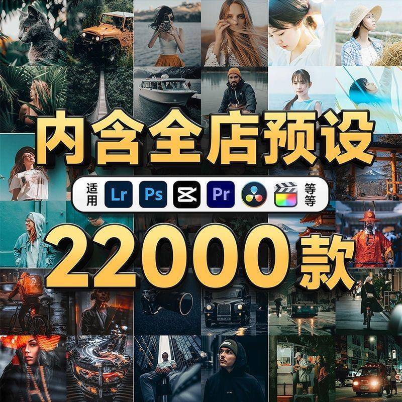 LR预设PS滤镜插件PR调色手机Lightroom达芬奇FCPX剪映LUT日系人像