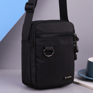 手机包男士外出便携包男斜挎包牛津布大容量休闲包男款单肩包竖款