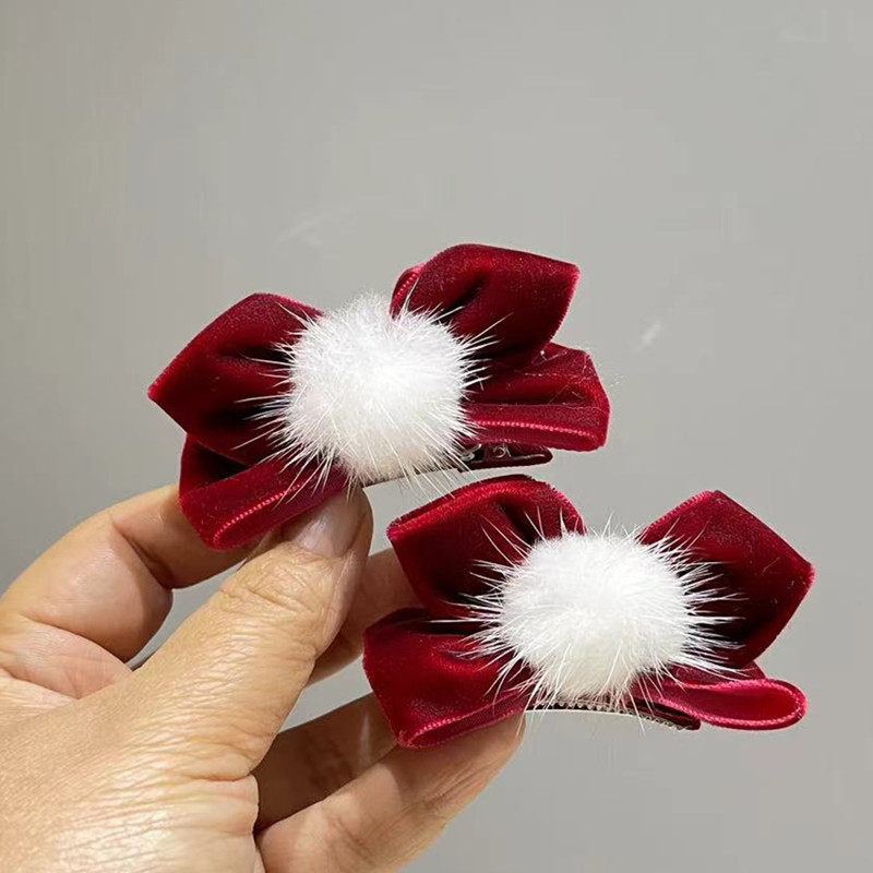 女童蝴蝶结立体耳朵发饰儿童新年发饰