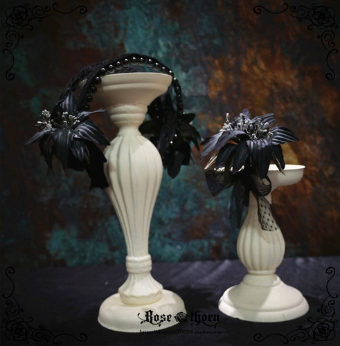 黑百合烫花头饰发箍胸针