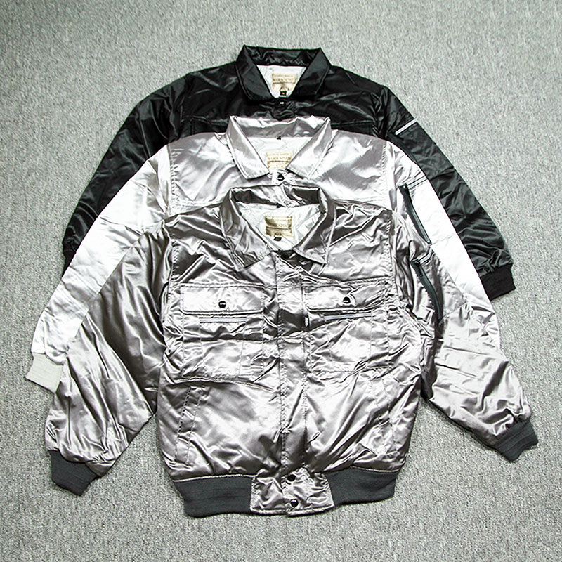 日系男秋冬加棉夹克外套休闲宽松复古机车服户外工装棉服飞行服