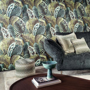 进口ARTE墙纸VERDURE东南亚植物芭蕉叶图案沙发背景墙 比利时原装