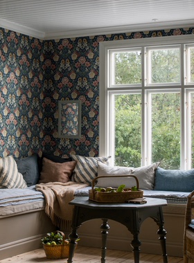 瑞典原装进口borastapeter墙纸现代美式花卉植物客厅卧室餐厅壁纸