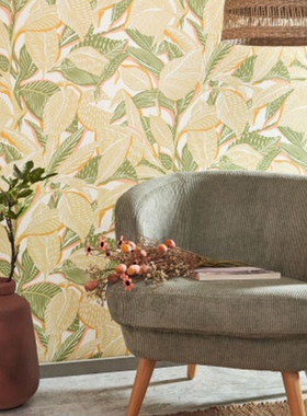 法国原装进口casadeco壁纸现代简约花卉客厅卧室书房墙纸87417785