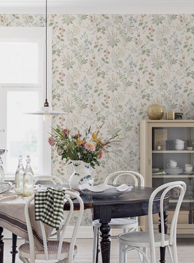 瑞典原装进口borastapeter墙纸美式乡村花瓣叶子客厅卧室书房壁纸