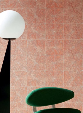 法国原装进口elitis墙纸现代轻奢几何图案蓝色Stardust客厅卧室