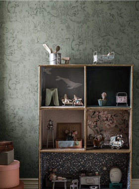 瑞典原装进口borastapeter墙纸现代简约森林植物野兔男孩房间壁纸