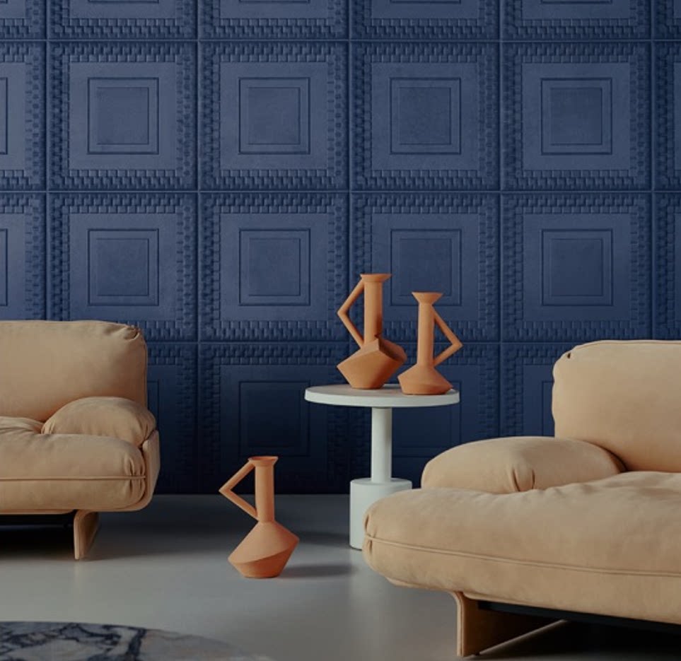 比利时原装进口arte壁布现代简约天花板拱形浮雕感客厅沙发44030