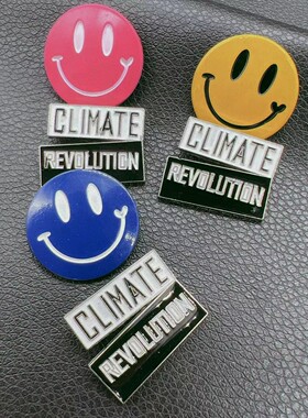 可爱笑脸胸针胸章固定衣服领口装饰金属徽章包包配饰别针男女通用