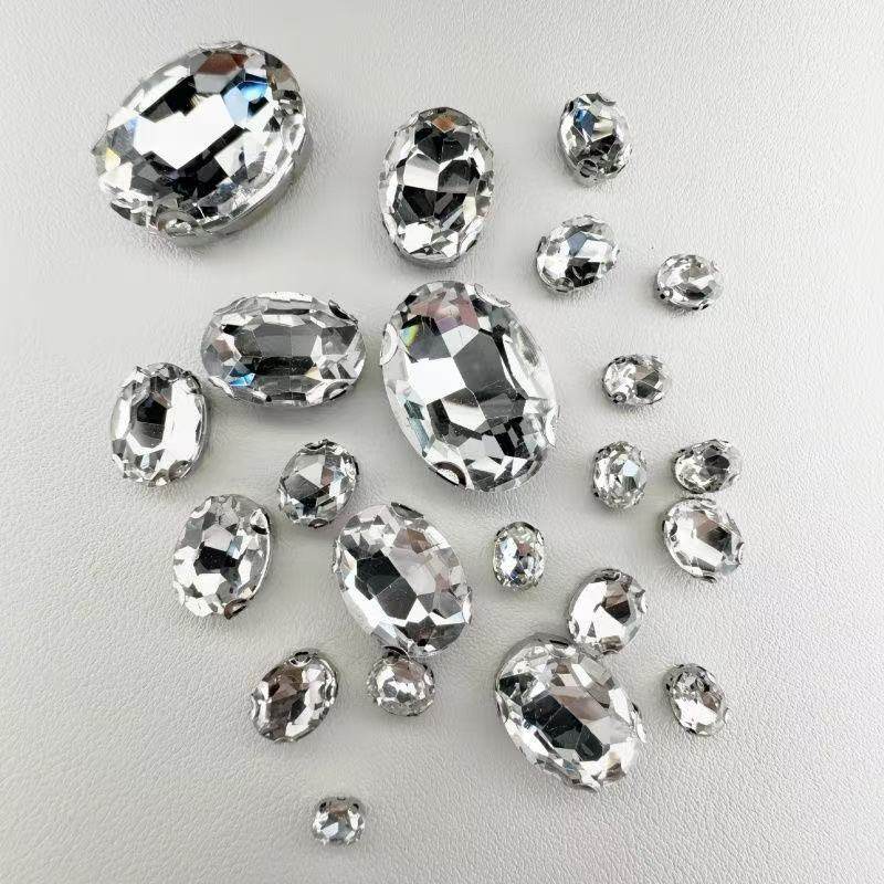 水晶玻璃爪钻3D立体手缝钻衣服补钻服装婚纱配饰闪钻DIY手工制作