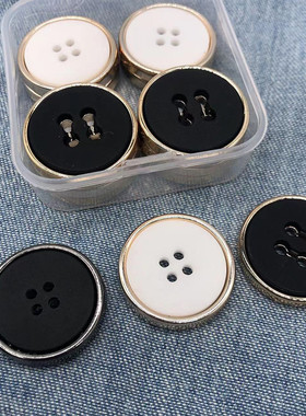 高档西装西裤纽扣扣子大衣扣风衣毛衣黑色纽扣大圆形裤子钮扣金色