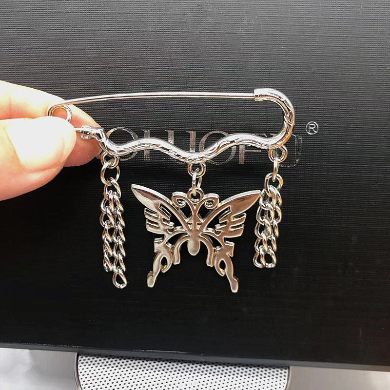 欧美跨境饰品嘻哈潮款光面五角星胸针女士个性创意时髦别针挂件男