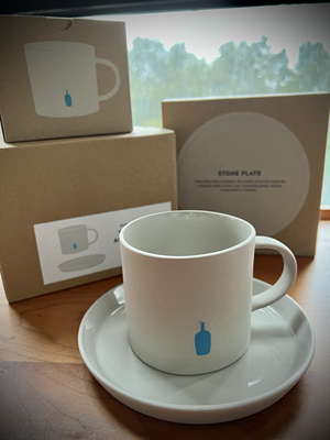 现货 日本 bluebottle蓝瓶咖啡MOHEIM联名马克杯炻器杯碟套装