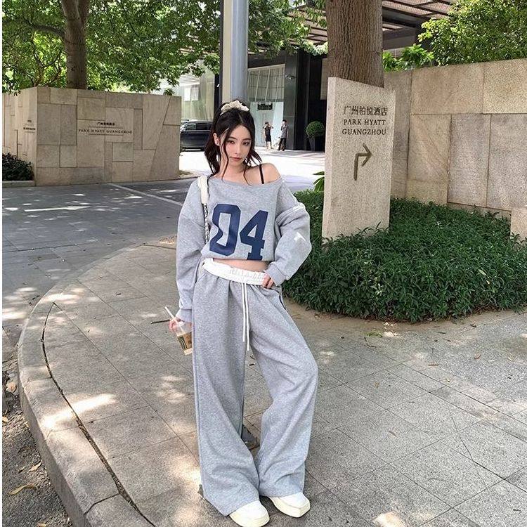 美式卫衣运动套装女秋季韩版宽松显瘦阔腿裤休闲两件套网红时尚潮,女装/女士精品,时尚套装,淘宝优惠券,粉丝福利购,淘宝优惠卷