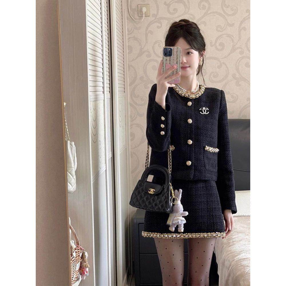 2026年秋千金紫色小香风套装裙女高级感短外套气质名媛两件套,女装/女士精品,时尚套装,淘宝优惠券,粉丝福利购,淘宝优惠卷