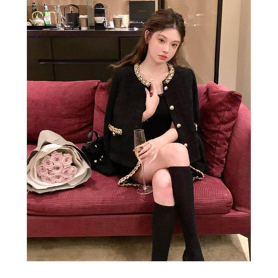 2025年秋千金紫色小香风套装裙女高级感短外套气质名媛两件套,女装/女士精品,时尚套装,淘宝优惠券,粉丝福利购,淘宝优惠卷