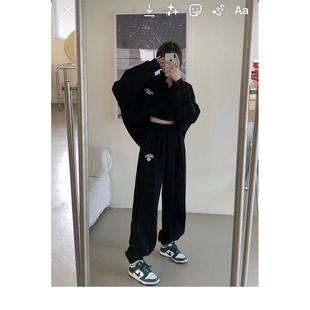 卫衣卫裤套装女2026年秋冬新款加绒炸街时尚休闲跑步运动服两件套