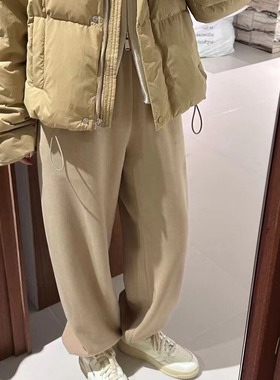 SIMN 2023冬季新款韩版纯色松紧腰加绒显瘦百搭休闲九分裤女3961