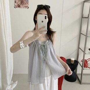 苏珊SUSAN 韩系吊带背心＋小衫两件套女夏季新款性感吊带背心I311