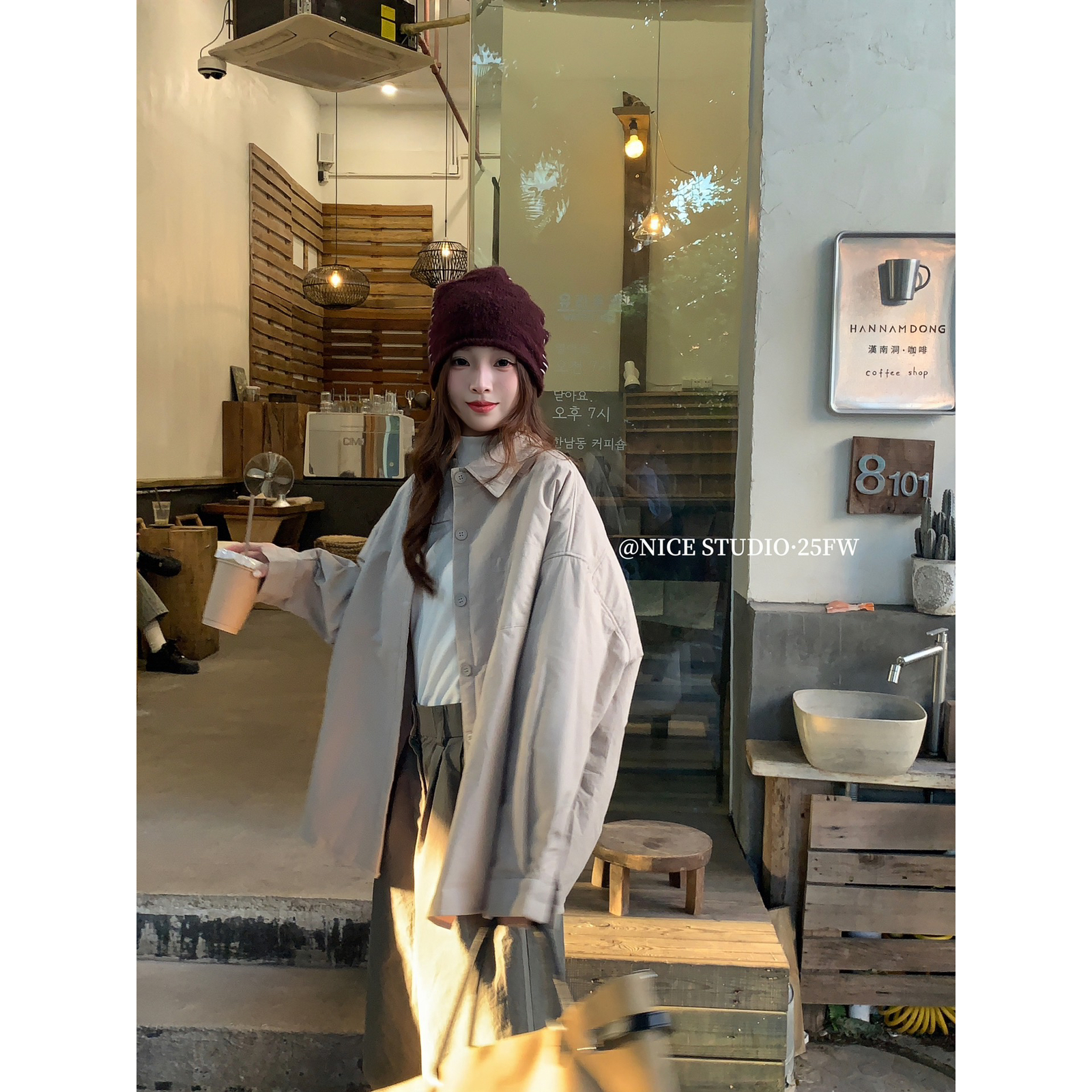 【奶思家NICE STUDIO】2025冬款百搭净版夹棉衬衫外套衬衫女w731