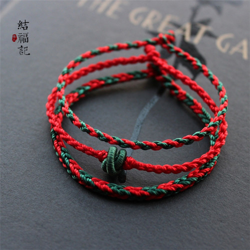 原创手工编制红绳本命年平安结