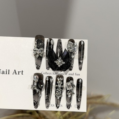 蕾丝幽冥祭司丝带大蝴蝶结穿戴甲