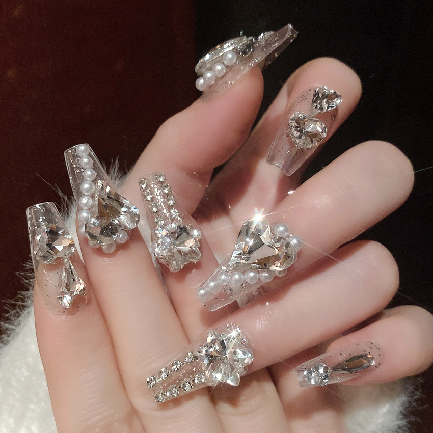 爱心钻石轻奢小众穿戴甲