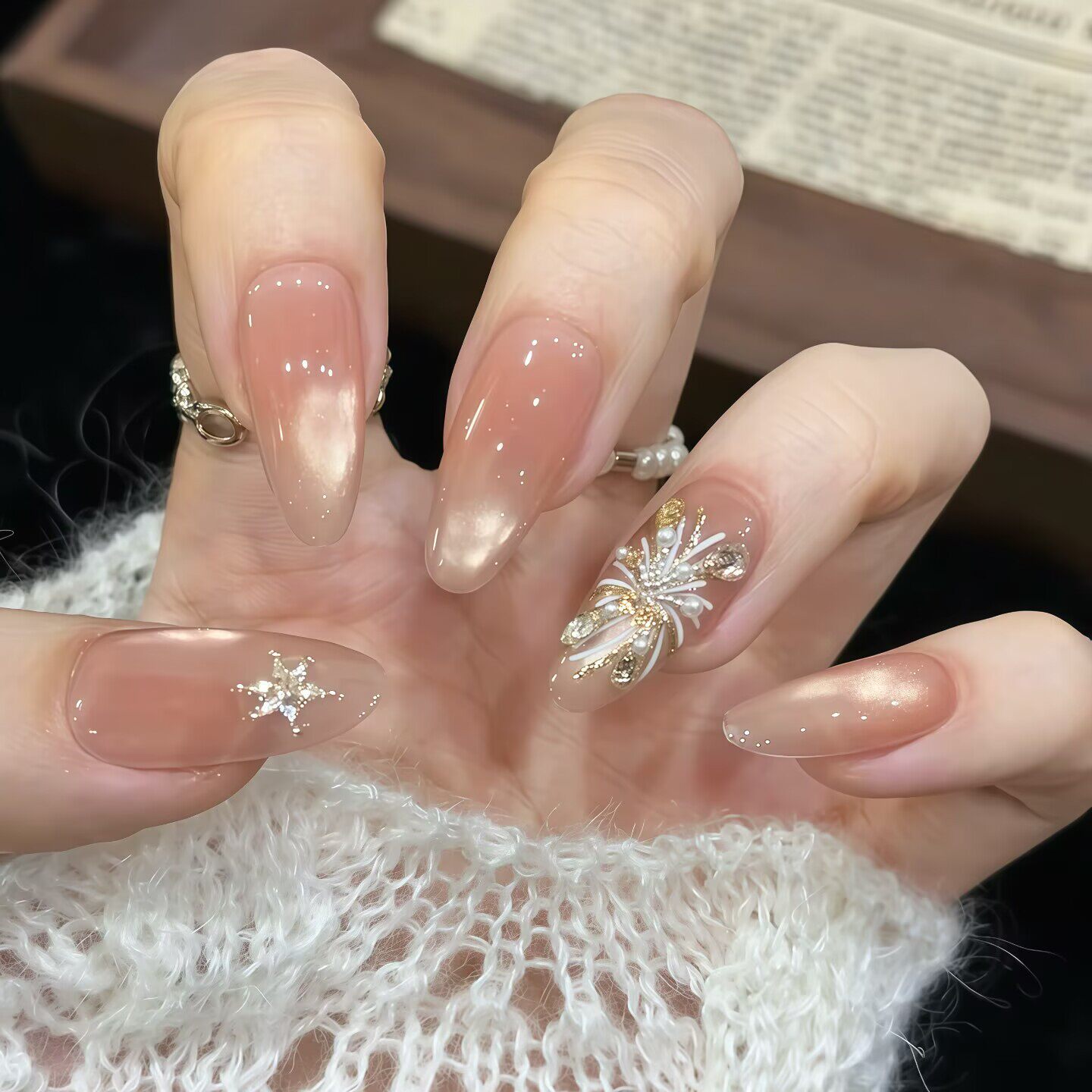 亮晶晶纯手工美甲钻石指甲贴片