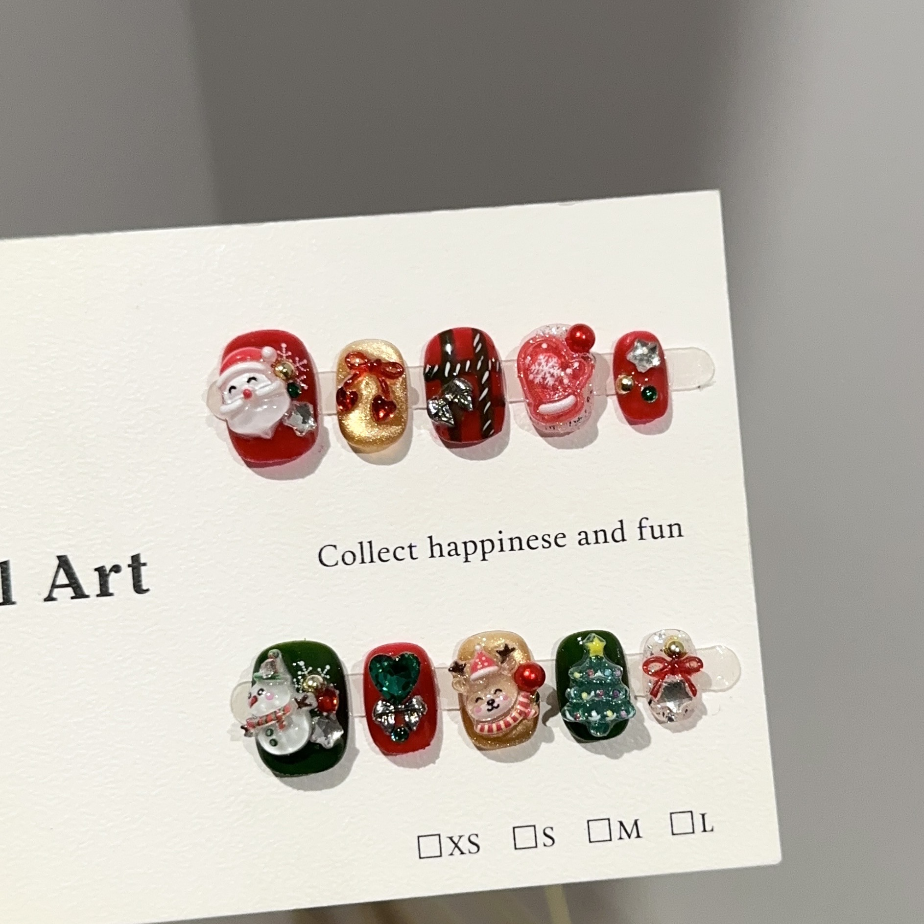 圣诞老人红绿穿戴甲可拆卸显白