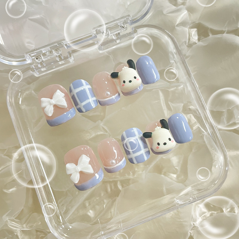 奶蓝色冰透帕恰狗短款穿戴甲