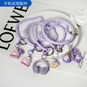 手机挂绳手环硅胶挂件饰品软胶圆圈手腕防掉短款 壳通用液态百搭绳