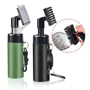 新款 多功能尼龙球刷凹槽球场配件刷 高尔夫球杆清洁刷喷水刷按压式