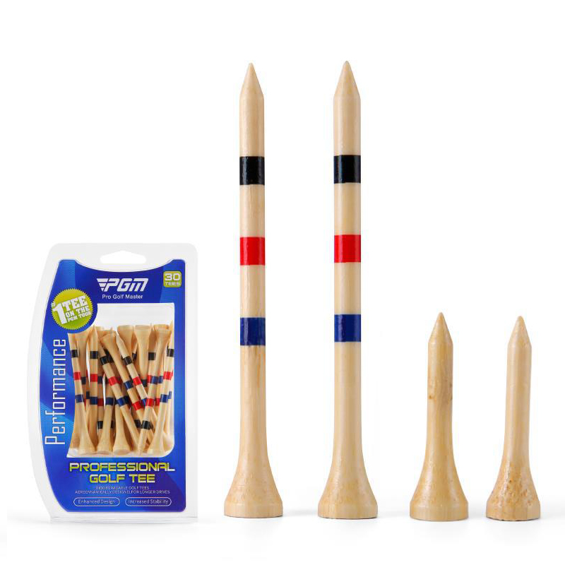 PGM高尔夫球钉竹TEE 调高刻度球tee长短款38-83mm球托球座30支/盒