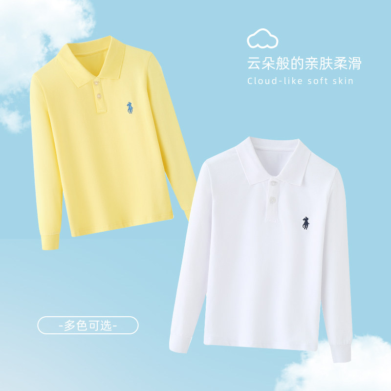 男童长袖t恤纯棉儿童翻领POLO衫中大童韩版休闲洋气透气上衣薄款