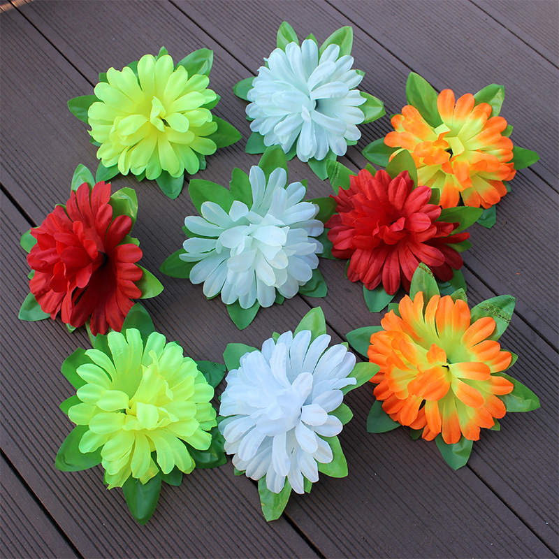 仿真花单朵菊花绢花便宜黄菊花朵