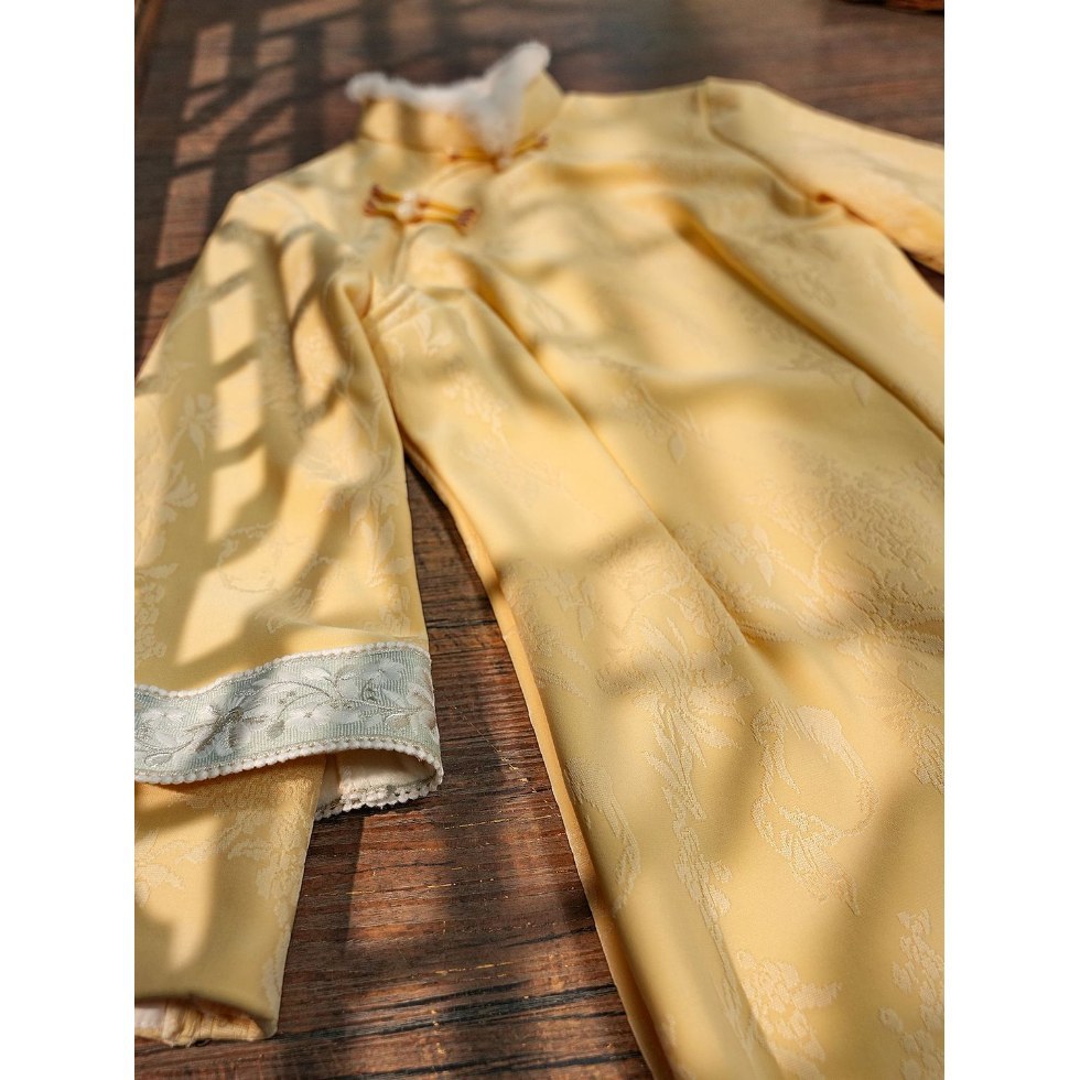 微笑向暖 加厚旗袍秋冬季长袖2025新款冬装少女新中式显瘦连衣裙