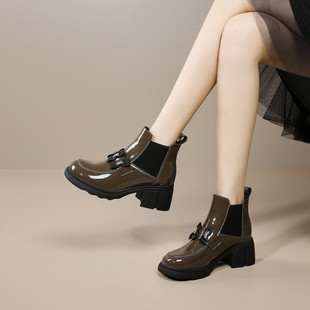 百搭短靴女切尔西女靴一脚蹬单靴 冬款 断码 清仓森林公主马丁靴女鞋