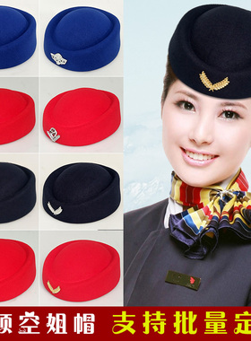 休闲风圆顶空姐女士宴会小礼帽