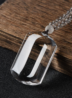 视频祝福白水晶吊坠女平安无事牌