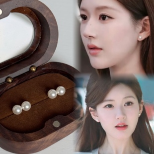 赵露思同款珍珠耳钉6mm仿真2025新款爆款高级感轻奢小众设计气质