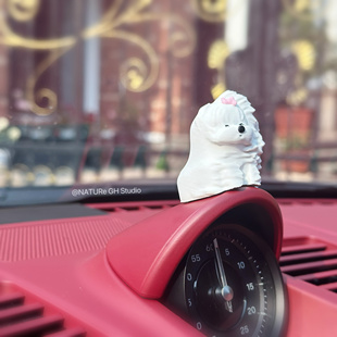 原创保时捷911吹风小狗汽车罗盘摆件仪表盘装饰帕拉梅拉macan卡宴